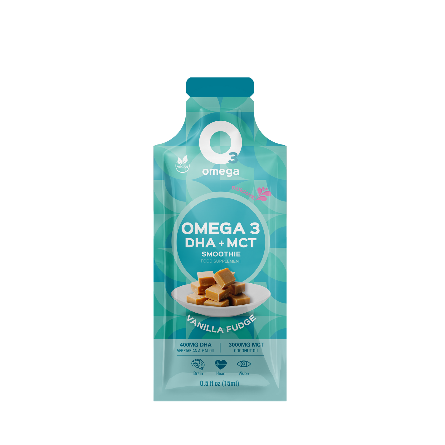 Vanilla Fudge O3Omega® DHA + MCT Smoothie Supplement - O3 Smoothies