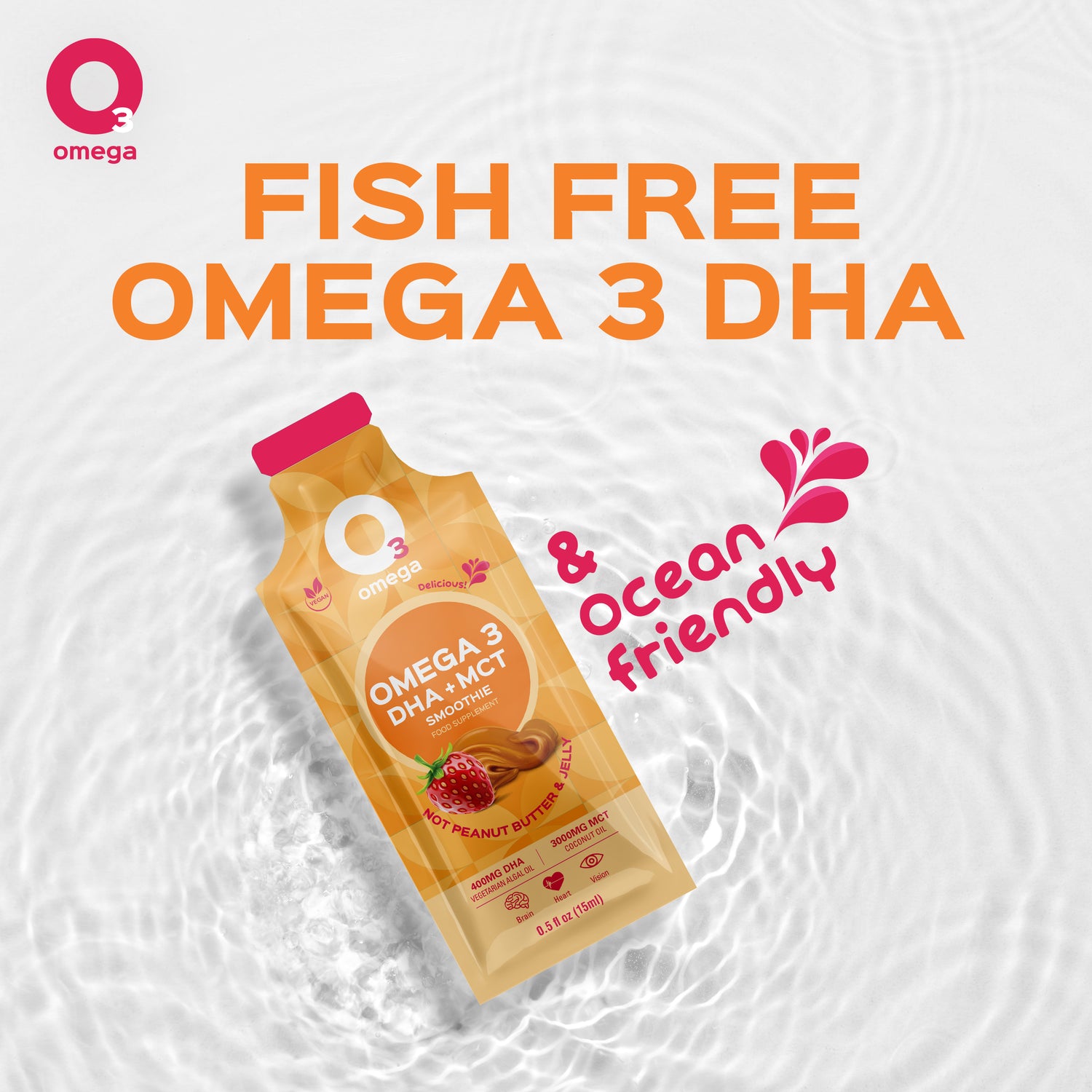 Not Peanut Butter & Jelly O3Omega® DHA + MCT Smoothie Supplement - O3 Smoothies