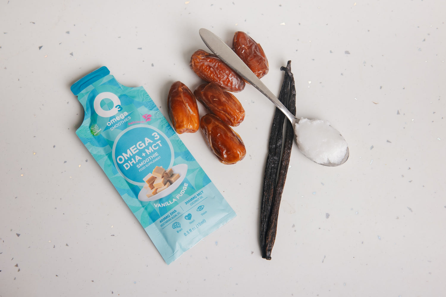 Vanilla Fudge O3Omega® DHA + MCT Supplement 30 Serving Bottle - O3 Smoothies