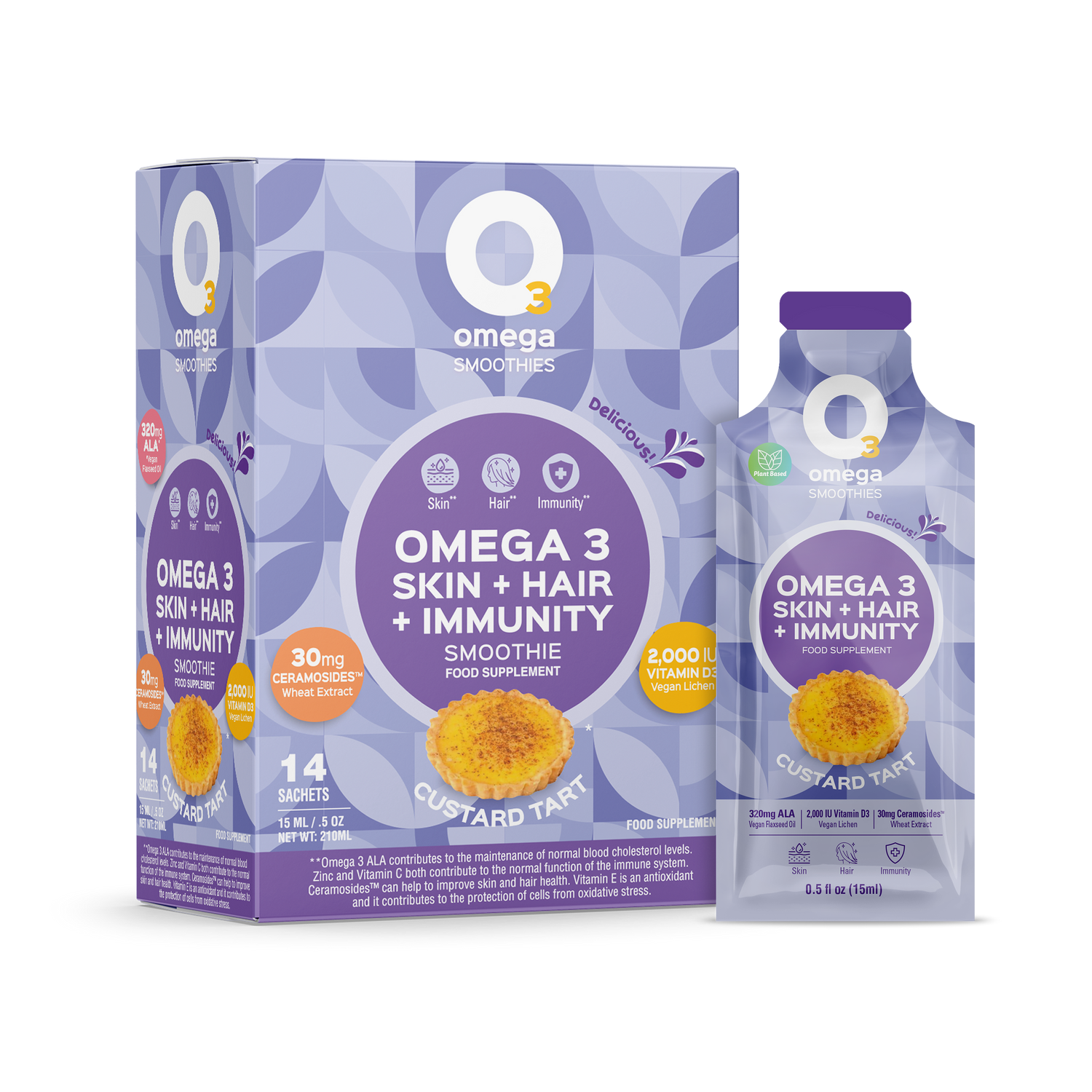 Custard Tart O3Omega® Skin, Hair & Immunity Smoothie Supplement