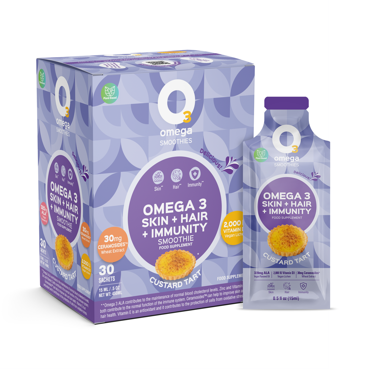 Custard Tart O3Omega® Skin, Hair & Immunity Smoothie Supplement