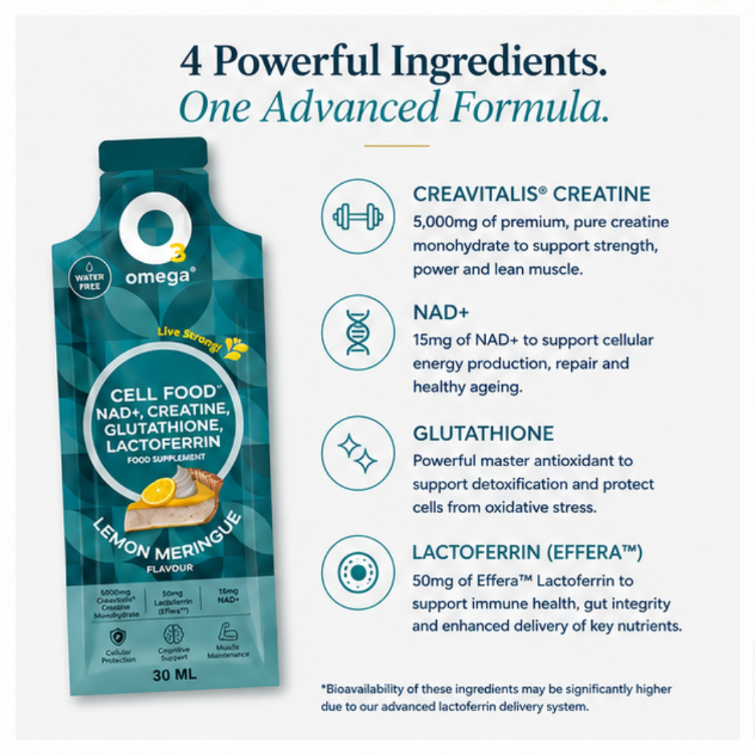 O3Omega® Longevity Supplement in Lemon Meringue Flavour - O3 Smoothies
