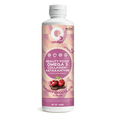 Cherry Chocolate O3Omega® Hawaiian Astaxanthin + Bovine Collagen Peptides Supplement 30 Serving Bottle - O3 Smoothies