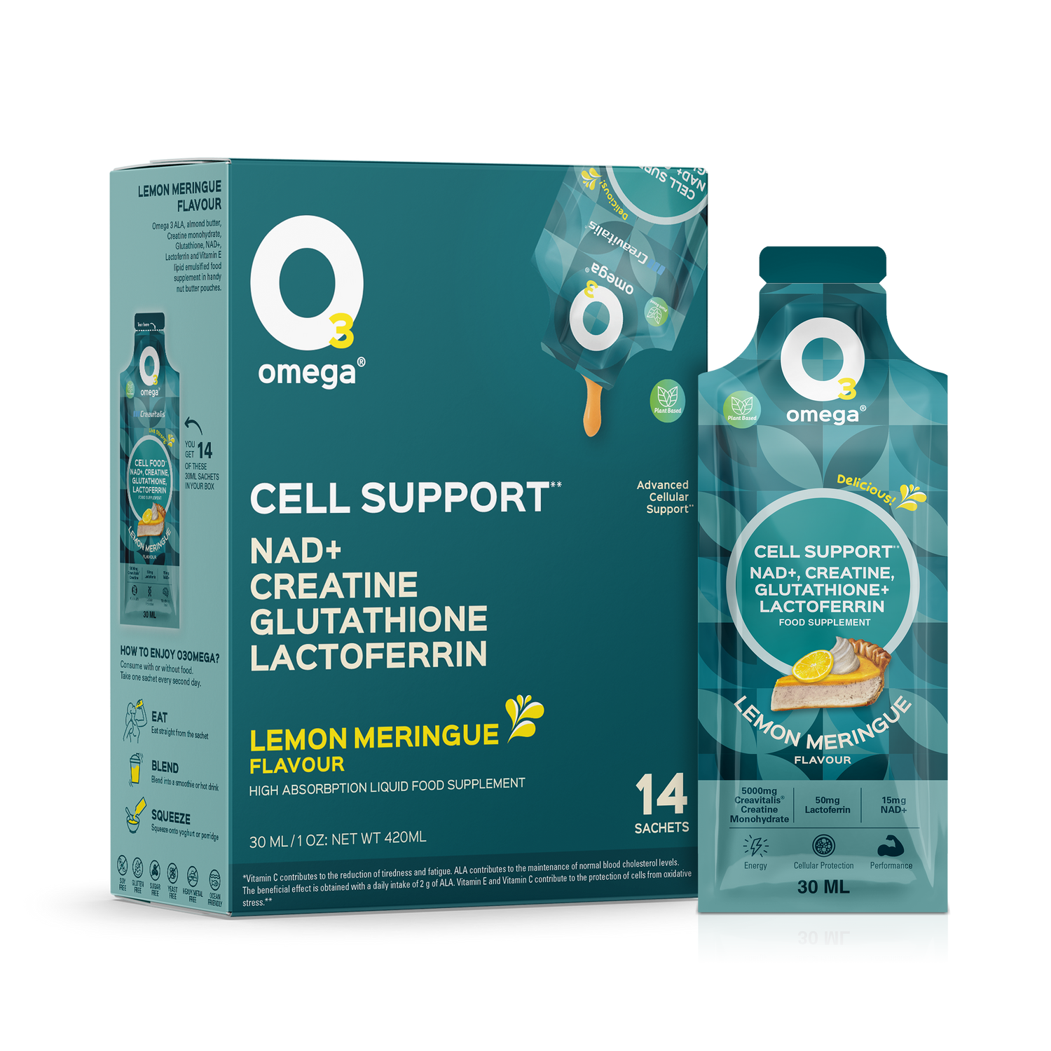 O3Omega® Longevity Supplement in Lemon Meringue Flavour - O3 Smoothies