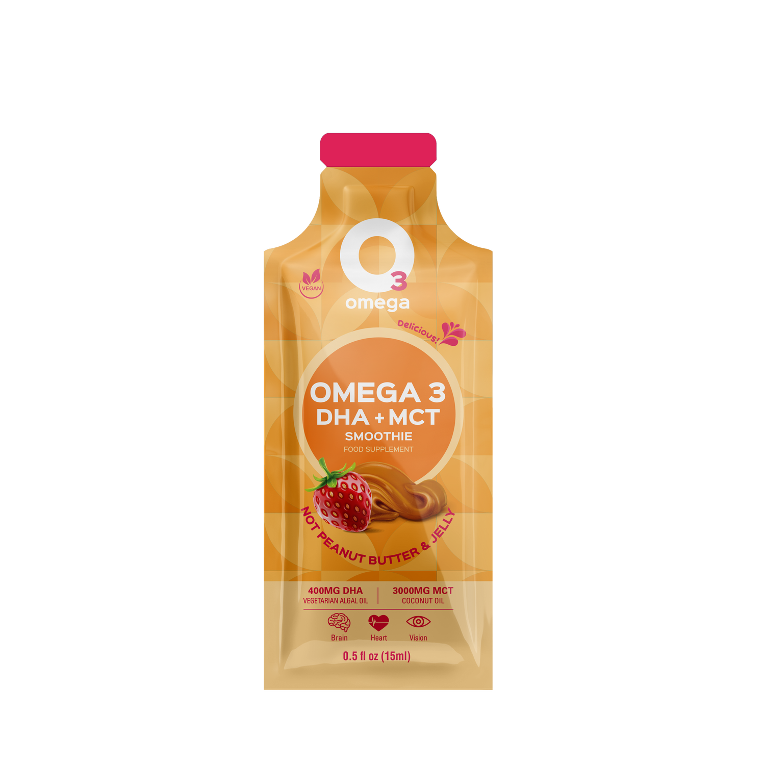 Not Peanut Butter & Jelly O3Omega® DHA + MCT Smoothie Supplement 20.00% Off Auto renew - O3 Smoothies