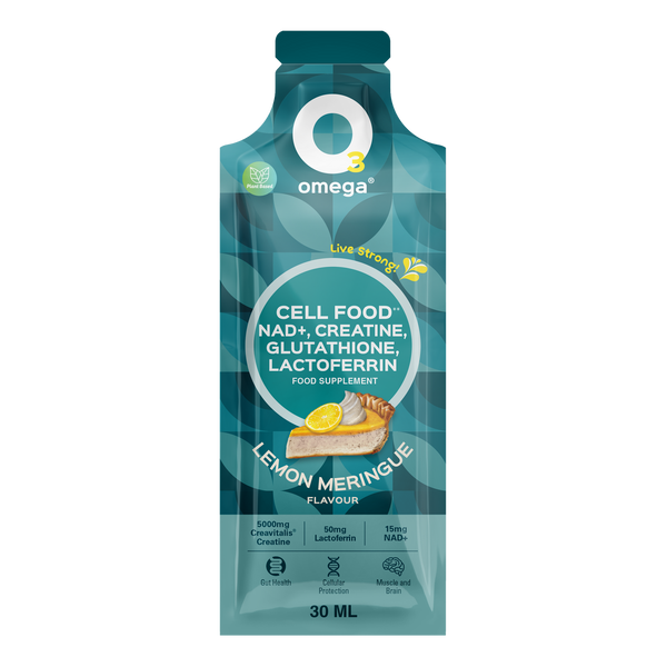 omega 3 and glutathione O3Omega® Longevity Supplement in Lemon Meringue Flavour