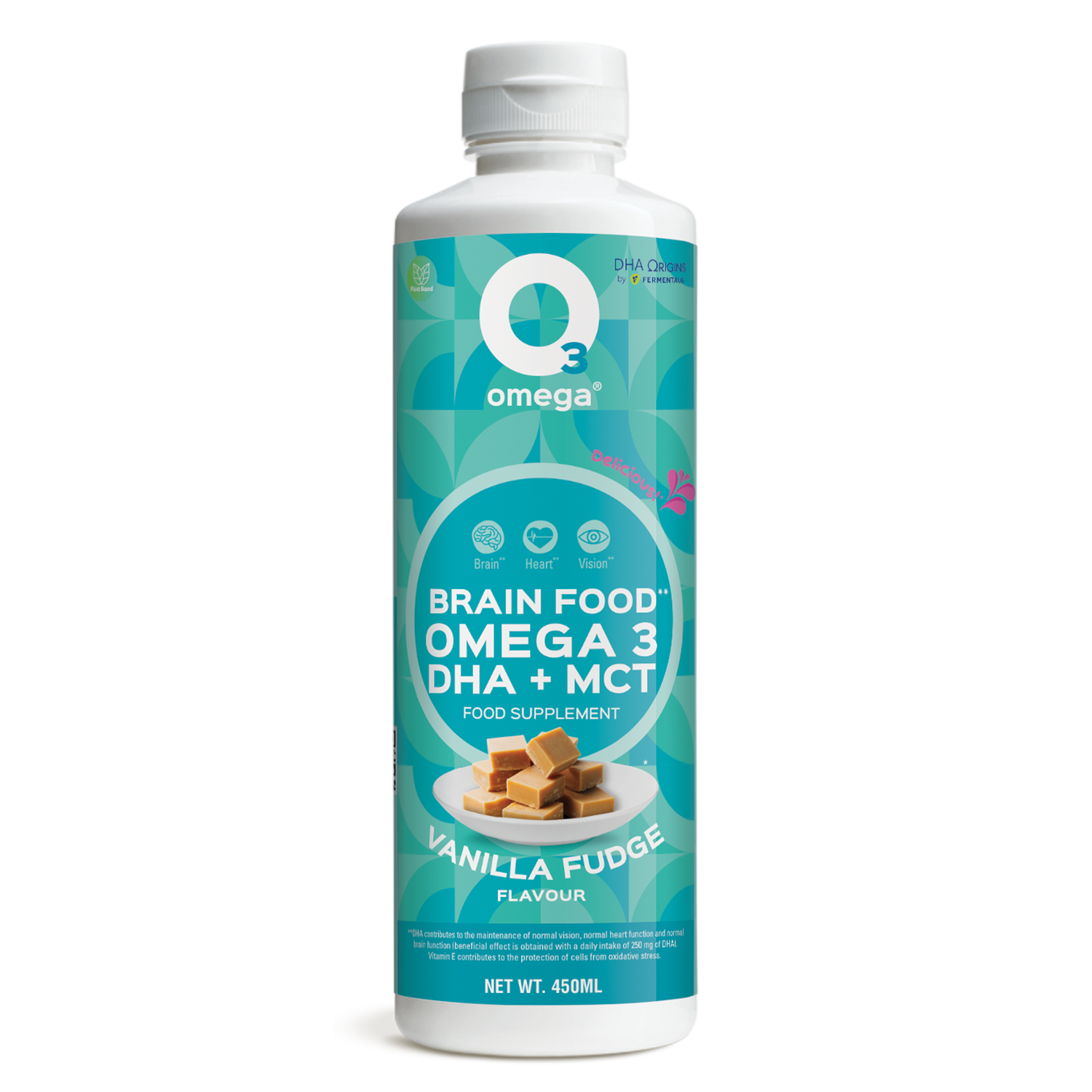 Vanilla Fudge O3Omega® DHA + MCT Supplement 30 Serving Bottle - O3 Smoothies